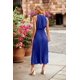 thumbnail image 5 of Vestido PRETTYGARDEN Midi Azul con Lunares Suizos y Volantes sin Mangas Talla L, 5 of 8