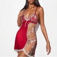 thumbnail image 2 of Tqcoqu Robe de Nuit en Dentelle Brodée Semi-Transparente Ensembles de Lingerie, 2 of 4