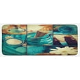 thumbnail image 1 of Spa Kitchen Mat, Blue Themed White Daisies Scents Towels and Incense Art Collage Design, Plush Decorative Kitchen Mat with Non Slip Backing, 47" X 19", Blue Brown and White, by Ambesonne, 1 of 1