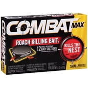 Combat Max Roach Killing Bait Stations for Small Roaches, No Mess or Odor, 12 Count
