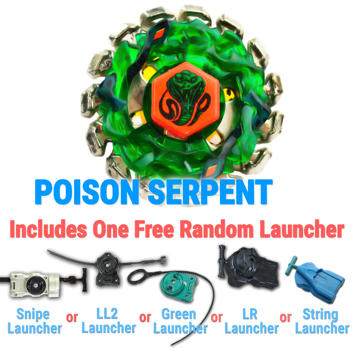 Launcher Beyblade Burst Poison Serpent BB69 4D Beyblade Metal Fusion Arena 