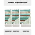 thumbnail image 4 of Turquoise Brown Swag Valances for Windows, Watercolor Modern Abstract Striped Rod Pocket Sheer Valances for Large Windows, Swag Toppers Light Filtering for Kitchen Living Room 2 Panels 36''x45'', 4 of 6