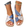 thumbnail image 2 of HOWPAY Womens Sandals Non- Open Toe Casual Flat Sandals on Lightweight Summer Outdoor Beach Adjustable Strap Slingback Shoes White 43, 2 of 7