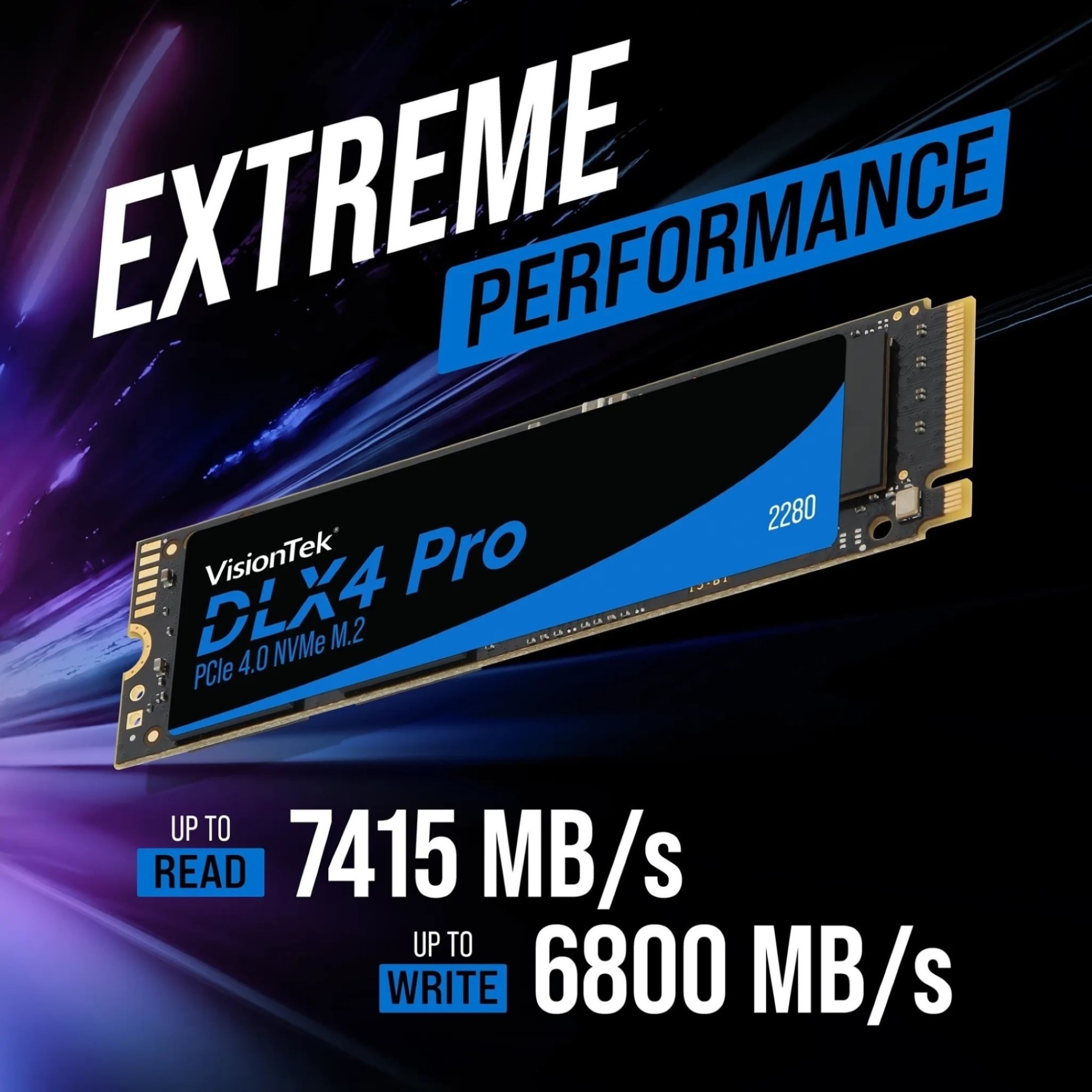 VisionTek DLX4 Pro M.2 2280 4TB PCI-Express 4.0 x4 3D NAND External Solid State Drive (SSD) 2280 (NVMe)