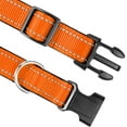 thumbnail image 2 of Collar de nailon para perro con tira reflectante, collar acolchado clásico para perros grandes, naranja, talla L, 2 of 4