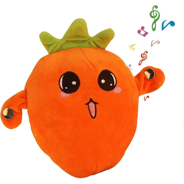 Juguete de peluche de frutas, muñeco interactivo con sensor de música recargable, juguetes de peluche interactivos para padres e hijos, zanahoria de dibujos animados, plátano, fresa, juguetes de peluc