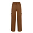 thumbnail image 4 of Men‘s Hiking Cargo Pants Clearance Sale Loose Fit Drawstring Elastic Waist Joggers Sweatpants Plus Size Lightweight Work Trousers with Multi Pockets S - 5XL, 4 of 5