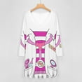 thumbnail image 4 of Doc Mcstuffins Costume Long Sleeve Dresses For Women Vintage Elegant Party Dress Oversized V-neck Dress S-8XL, 4 of 7
