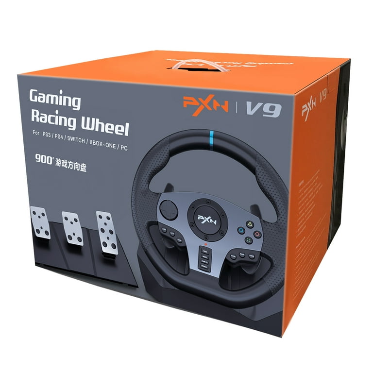 PXN Force Feedback Steering Wheel Gaming, V10 Racing Wheel 270/900 Degree  with Adjustable Linear Pedals and 6+1 Shifter Gaming Racing Steering Wheel  for PC, Xbox One, Xbox Series S/X, PS4 : Video Games 