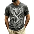 thumbnail image 4 of KHONTS Men's Graphic T Shirt 3D Dragon Printed Short Sleeve Crewneck T-Shirt Summer Animal Theme Cool Lightweight Tops Dark Gray XXXL, 4 of 4