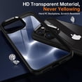 thumbnail image 4 of Shockproof Clear Case for iPhone 14 Pro Max, [Not Yellowing] [10FT Military Drop Protection] Hard Clear Back Four Corner Airbags Drop Protection Phone Cover, 6.7 inch, Black, 4 of 15