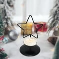 thumbnail image 4 of Black Metal Christmas Star Tealight Candle Holders - Minimalist Rustic Holiday Decor with Pine Silhouette,Fireplace & Dining Table Centerpiece for Christmas Party (6in)‌, 4 of 6
