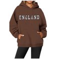 thumbnail image 1 of WEAIXIMIUNG Robe Chandail en Molleton avec Poches Style Britannique à la Mode pour Femmes Imprimé Lettre Poche à Cordon Col Rond Manches Longues Chandail à Capuchon de Sport Décontracté (1), 1 of 5