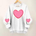 thumbnail image 2 of Valentine Shirts For Women Cute Casual Heart Print Graphic Sweatshirt Funny Crew Neck Plus Size Long Sleeve Pullover Tops, 2 of 6