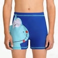 thumbnail image 4 of Bañador corto deportivo infantil con cintura elástica estampada y parte delantera plana, incluye gorro de natación a juego. Bañador de poliéster para niño., 4 of 6