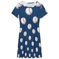 thumbnail image 3 of Baseball Softball Ball Dress Summer Street Style Dresses Female Short Sleeve Printed Sundress, 3 of 7