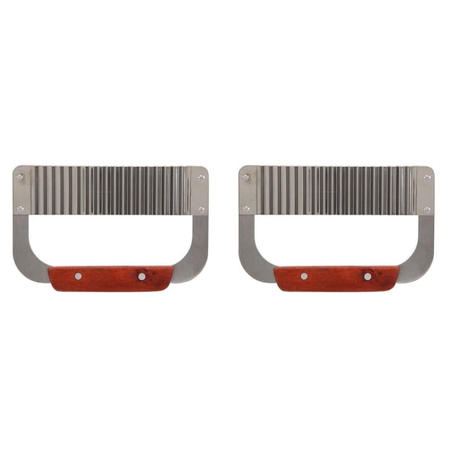 2X Herramienta para cortar patatas fritas, cortador de zanahorias, con mango de madera, cuchillo para cortar alimentos y verduras