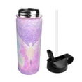 thumbnail image 2 of Goofa Purple Sparkling Butterfly for Insulated Kettle 18oz Water Bottle Insulated Tumbler with Handle & Flip Straw - Fits in Cup Holder, Leak Resistant Tumbler, 2 of 8