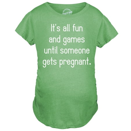 Fun Novelty T-shirt - Maternity Fun and Games Pregnancy TShirt Cute Novelty Tee