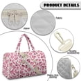 thumbnail image 7 of Garronmavis Pink Leopard Print Large Quilted Duffle Bag for Women, Weekender Travel Carry On Tote with Luggage Sleeve, Overnight Gym Dance Bag with Zipper Pockets, 7 of 7