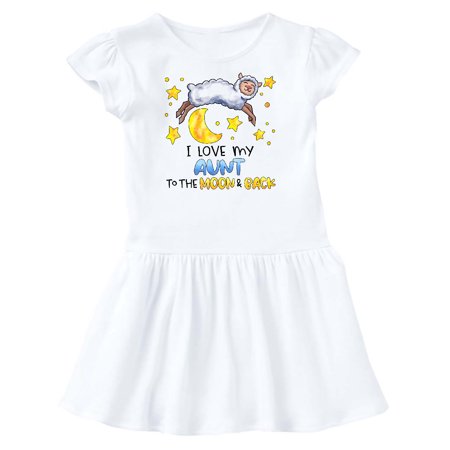 

Inktastic I Love my Aunt to the Moon and Back Cute Sheep Gift Toddler Girl Dress