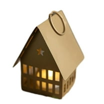 WEGFTDUOP Christmas Vintage Iron Candlestick House Christmas Table Tabletop Decoration