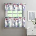 thumbnail image 2 of Purple Flower Bird 3-Piece Kitchen Curtains Set Kitchen Curtains Sets with Valance for Windows Rod Pocket Machine Washable Kitchen Decor Decorations (54"x18"+2x27.5"x24"), 2 of 6