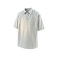 thumbnail image 1 of Blusa y camisa de manga corta con cuello vuelto para hombre, de verano, de color liso, de manga corta, informal, a la moda, con bolsillos, de poliéster, 1 of 3