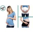 thumbnail image 3 of Maddie Moo XXL Belly Band - Seamless Maternity & Postpartum Shirt Extenders - Flexible and Supportive Spandex Cotton Blend - Breathable and Moisture Wicking - 3 Pk - White, Black & Heat, 3 of 10