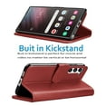 thumbnail image 3 of Galaxy S23 Case, Samsung Galaxy S23 Wallet Case, Galaxy S23 Leather Case, Tekcoo PU Leather Folio Flip Cover Magnetic Closure TPU Shockproof Protective Case Kickstand Strap -Wine Red, 3 of 11