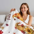 thumbnail image 5 of Hello Fall Fleece Throw Blanket for Couch, Thanksgiving Gnomes Mapel Leaf Pumpkins Microfiber Flannel Blanket for All Season, Lightweight Soft Throw Blankets for Women, Girls, Adults, 50"x80", 5 of 9