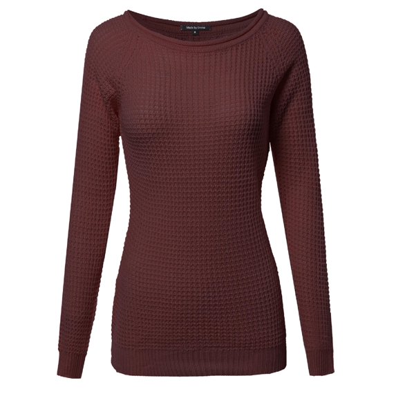 FashionOutfit Women's Classic Rounded Scoop Neck Sweater
