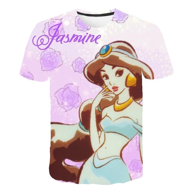 ¡Novedad del año 2023! Camisetas de jazmín con estampado 3D para niñas, camisetas de moda de manga corta con dibujos animados de verano, ropa informal de 1 a 14 años Top13T Gao Jinjia LED