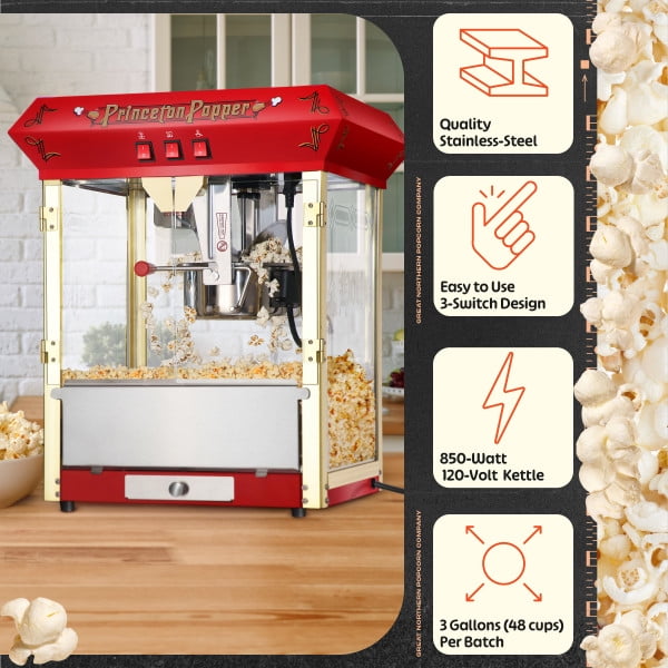 Great Northern Popcorn 8oz Princeton Popcorn Machine with Accessories, Red