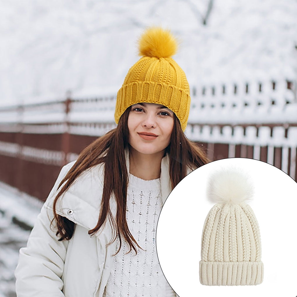 Bonnet Femme Chaud Tricoté Confortable Protection des Oreilles