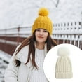 thumbnail image 3 of Sonducket Gorro de lana para mujer, gorro de punto cálido, protección cómoda para los oídos, gorros para adultos para otoño e invierno, gorros Sombreros Beige Sonducket AP013443-06, 3 of 6