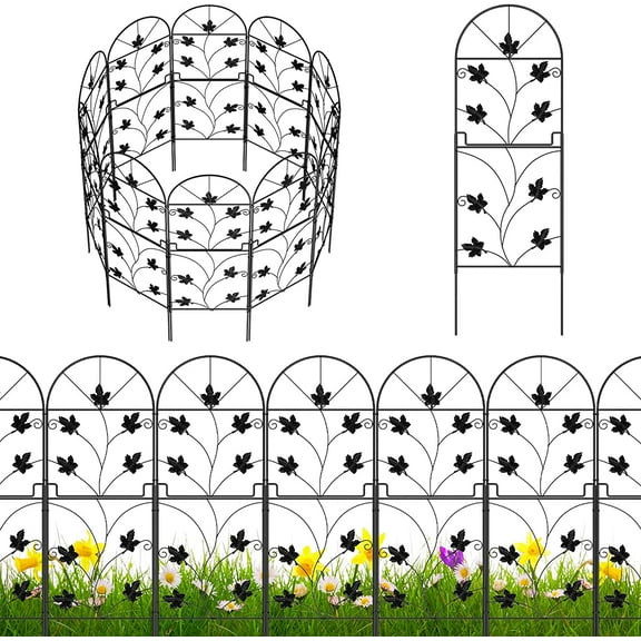 15 Pack Decorative Garden Fence Panels No Dig Fencing, Total 38in (H) x 16ft (L) Coated Rustproof Metal
