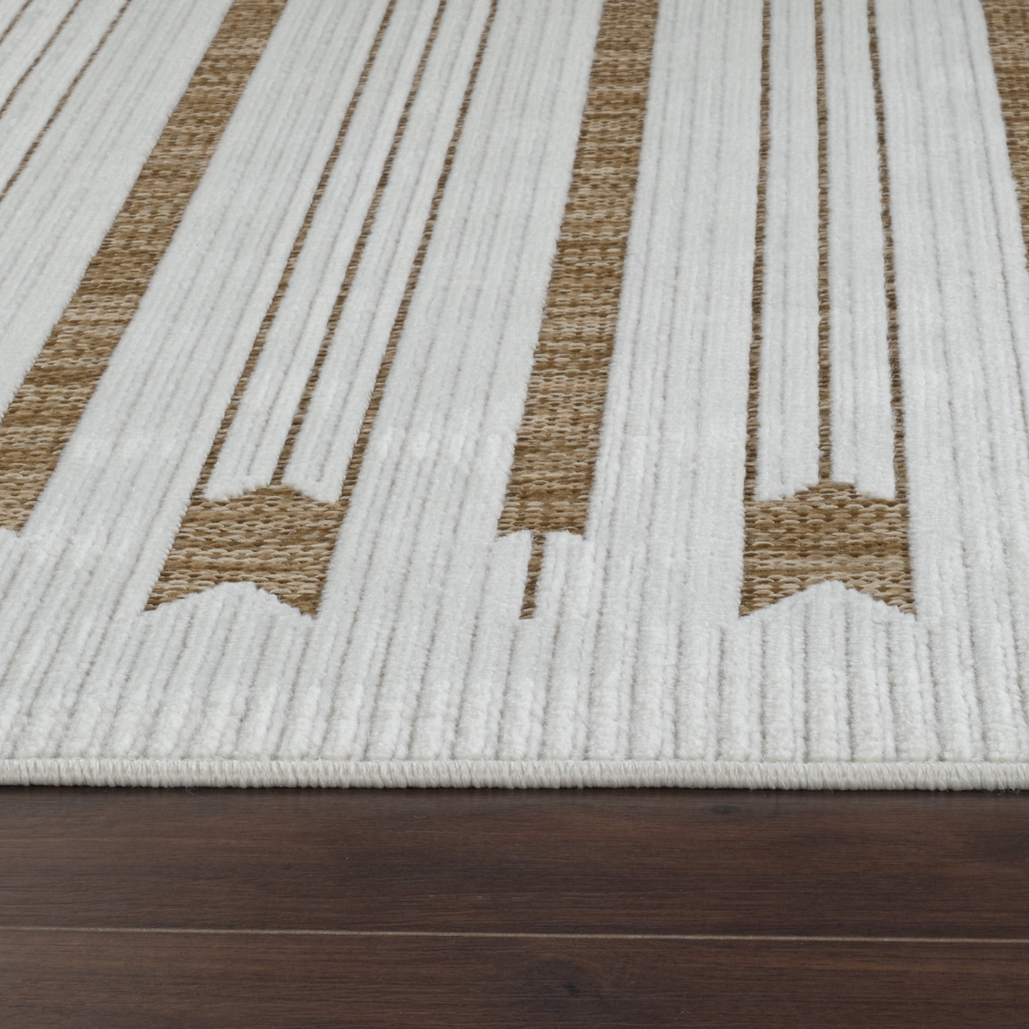 Rug Branch Maise Abstract Indoor Outdoor Area Rug, Beige Brown, Modern - Entryway, Hallway, Bathroom, and Kitchen