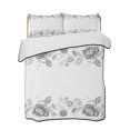 thumbnail image 2 of Quilts Twin XL Size, Grey Roses Soft Comforter Bedding Set for Bed, Romantic Floral Leaf Vintage Pastoral Botanical Lightweight Quilted Bedspread with Pillow Cover(2 Pieces), 68x98 Inch, 2 of 7