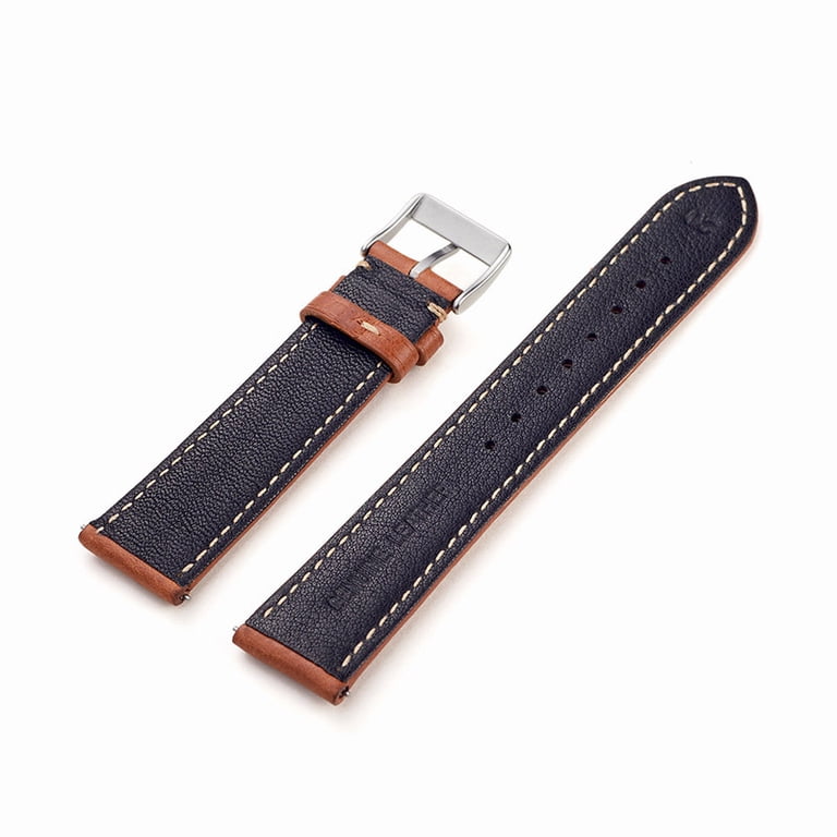 Soft Vegetable Tanned Leather Watch Bands, Quick Release Strap, 18-24mm Italian vegetable tanned leather strap quick release watch  main image 2