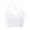 White, variant on Bralette Women Removable Padded Sports Strappy Bra Yoga Seamless V Neck Triangle Wireless Longline (White, XL)