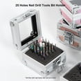 thumbnail image 2 of Bolsa de almacenamiento Irfora Herramientas de taladro de uñas de 25 agujeros, soporte de brocas, organizador de exhibición, cajas de contenedores con diseño de cubierta Visual/casillero para uso dom Irfora Bolsa de almacenamiento, 2 of 7