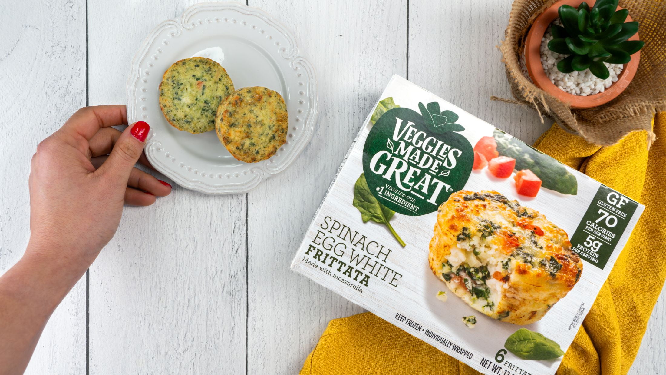 Veggies Made Great Spinach Egg White Frittata, 12oz, 6ct Box (Frozen)