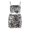thumbnail image 4 of No Boundaries Sequin Cami Top and Mini Skirt Set, 2-Piece, Women's and Women’s Plus, 4 of 4