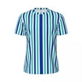 thumbnail image 4 of T Shirt For Men Vertical Striped Man Blue And White Casual Gym Quick Dry Summer Novelty Tees Pattern, 4 of 7