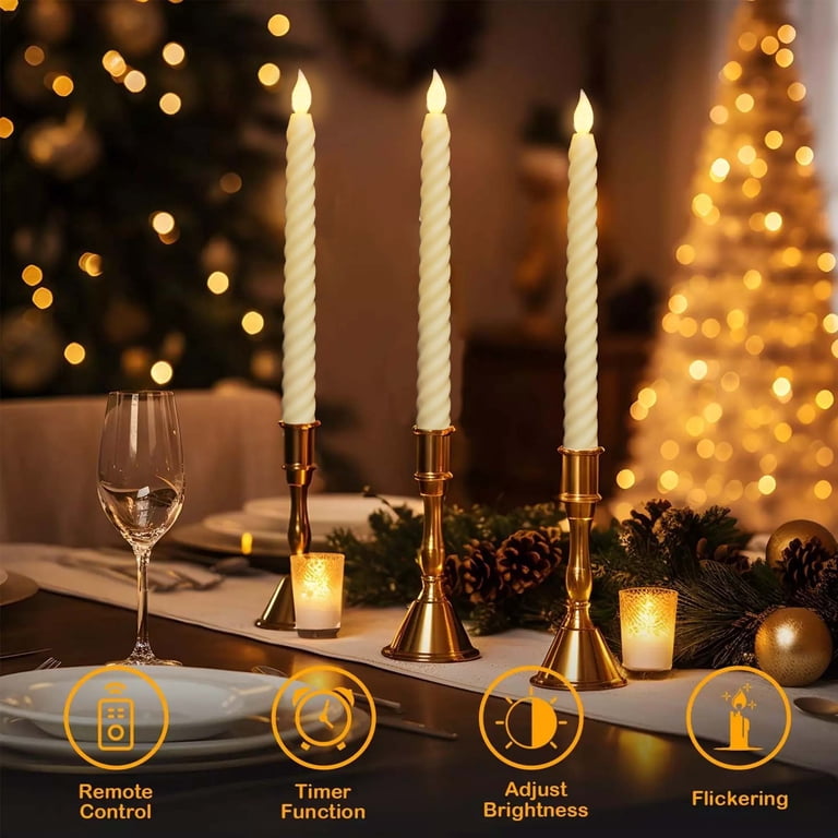 Hidawn 6-Pack Twisted LED Taper Candles with Remote Timer photo 6