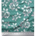 thumbnail image 1 of Soimoi Blue Poly Georgette Fabric Dot & Floral Decor Fabric Printed BTY 52 Inch Wide, 1 of 3
