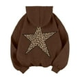 thumbnail image 4 of Leopard Star Hoodies for Women Oversized Cheetah Graphic Long Sleeve Hooded Sweatshirt Fashion Y2k Streetwear Pullover Tops, 4 of 4