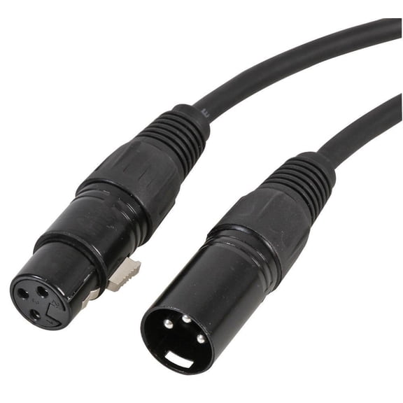 PULSE - 3-Pin XLR Plug To Socket Patch Lead, 3m Black