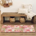 thumbnail image 4 of Pioneer Flower Floral Print Pattern Bathroom Rugs Mat, Non Slip Microfiber Bathroom Rug with Rubber Backing, Soft Mats for Bathroom Floor Tub Shower, 17"x47", 4 of 5